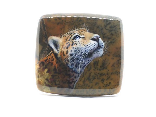 Аукцион. Леопард на моховом агате | Ярмарка Мастеров - ручная работа, handmade