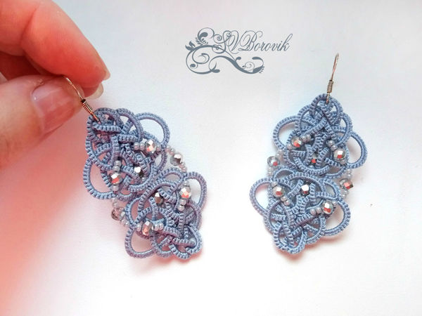 Колье Грация мастер класс фриволите анкарс схема. Necklace Grace master class tatting ankars scheme