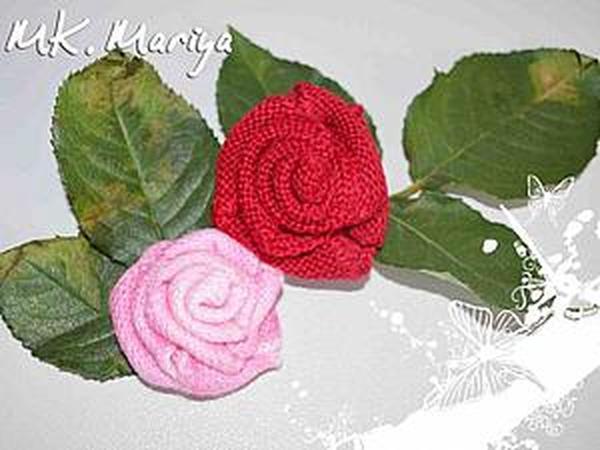 Как сделать вязаную розочку | Ярмарка Мастеров - ручная работа, handmade