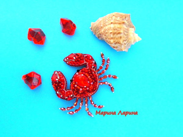 Creating ''Crab'' Brooch from Beads | Livemaster - handmade