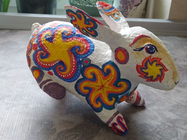 Пасхальный кролик из папье-маше. Часть 4 | Ярмарка Мастеров - ручная работа, handmade