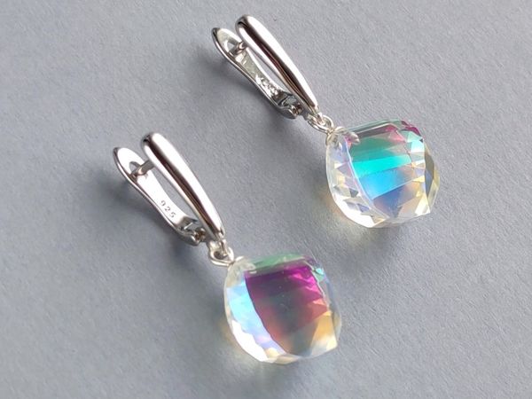 Серьги с мистик топазом | Ярмарка Мастеров - ручная работа, handmade