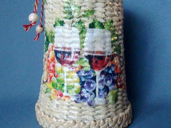 Ваза плетеная. Стакан. Подставка под бутылку | Ярмарка Мастеров - ручная работа, handmade