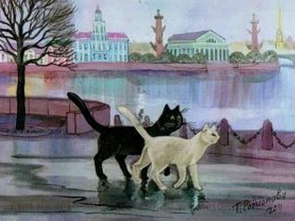 Любовь к кошкам глазами художницы Татьяны Родионовой | Ярмарка Мастеров - ручная работа, handmade