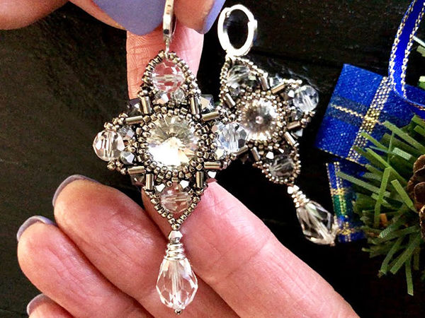 Создаем серьги из бисера и кристаллов Swarovski | Ярмарка Мастеров - ручная работа, handmade