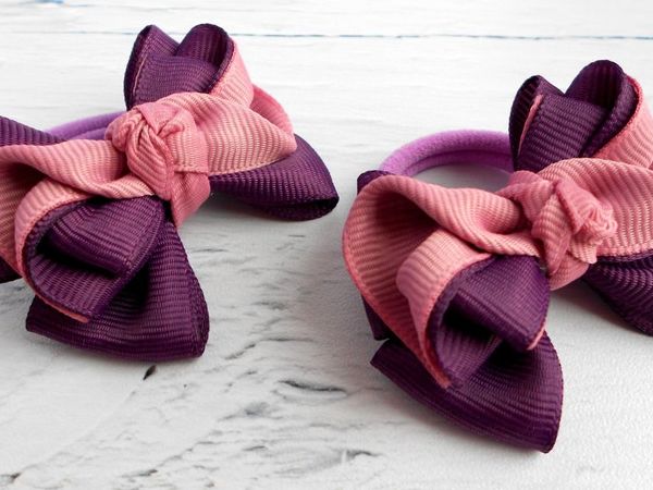 Пышные банты из лент на 1 сентября МК КАНЗАШИ DIY Easy ribbon work Laços de fita