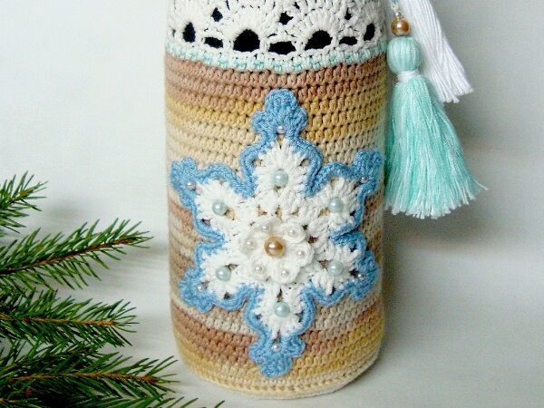 Новогодний чехол на бутылку | Ярмарка Мастеров - ручная работа, handmade Новогодний чехол на бутылку | Ярмарка Мастеров - ручная работа, handmade