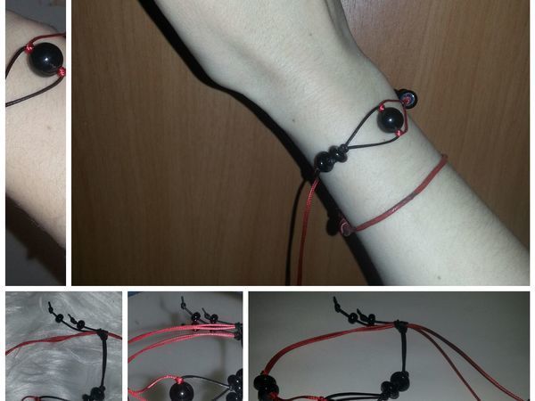 Браслет кожаный с ониксом | Ярмарка Мастеров - ручная работа, handmade