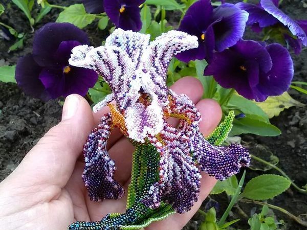 Брошь Ирис аметистовый | Ярмарка Мастеров - ручная работа, handmade