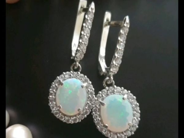 Серьги с опалами | Ярмарка Мастеров - ручная работа, handmade