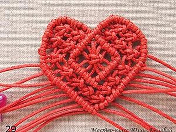 МК Плетёное сердечко в технике макраме | Ярмарка Мастеров - ручная работа, handmade