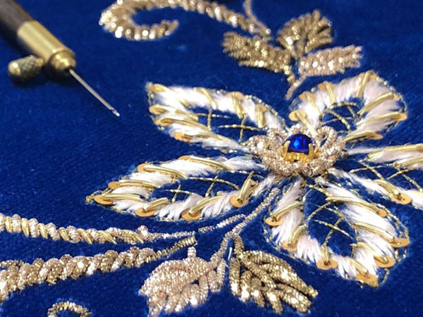 Элементарное зардози (индийская вышивка золотом) | Ярмарка Мастеров - ручная работа, handmade