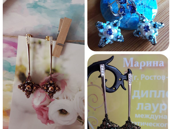 Плетеные серьги | Ярмарка Мастеров - ручная работа, handmade