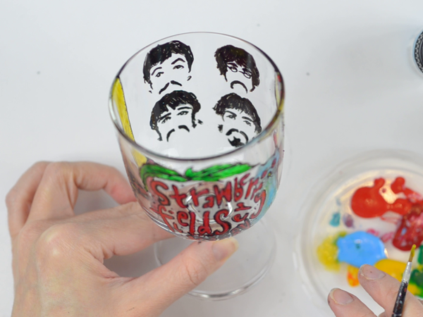 Рисуем Beatles на стеклянном бокале | Ярмарка Мастеров - ручная работа, handmade