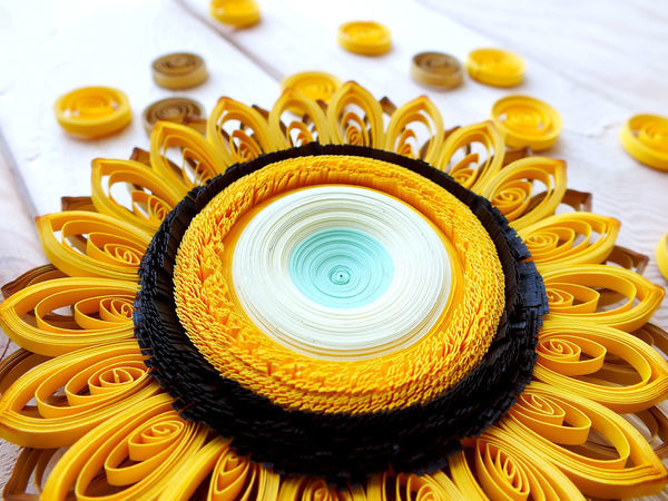 How to Make a Stylized Sunflower in Quilling Technique | Ярмарка Мастеров - ручная работа, handmade
