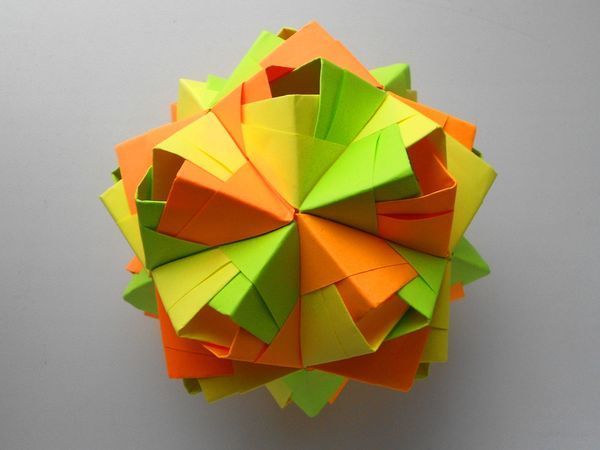 Шары кусудама из бумаги для начинающих, пошаговые схемы (2/2) | Поделки, Оригами, Бумажные гирлянды