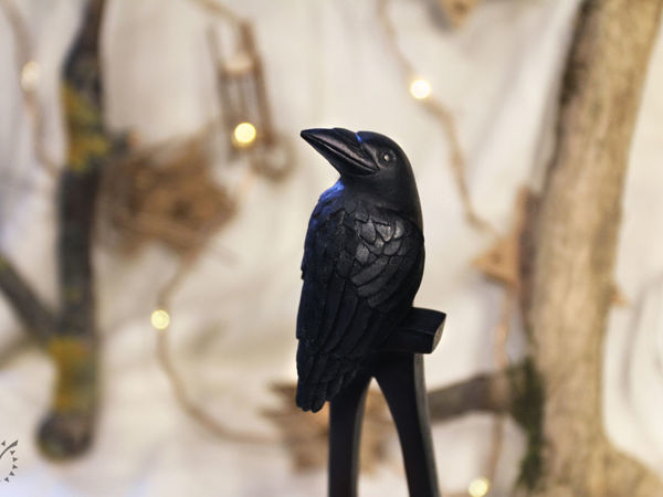Шпилька «Ворона» | Ярмарка Мастеров - ручная работа, handmade