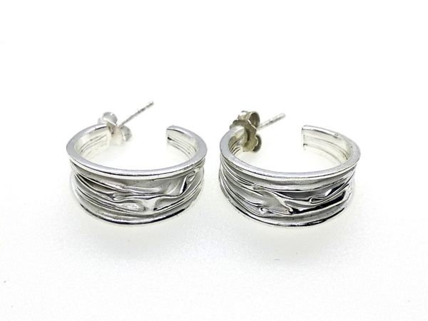 Серебряные серьги-кольца с эмалью | Ярмарка Мастеров - ручная работа, handmade