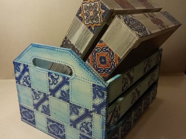 Decorating Boxes with Geometry Pattern in Decoupage Technique | Livemaster - handmade