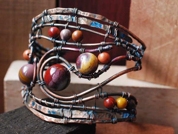 Создаём медный браслет с мукаитом | Ярмарка Мастеров - ручная работа, handmade