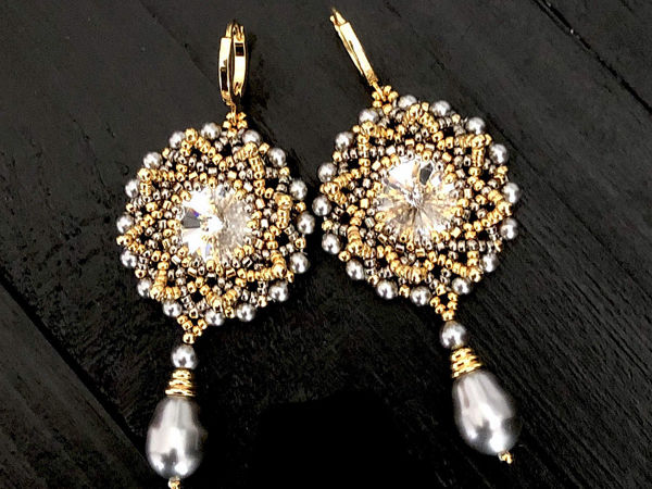 Создаем серьги из бисера и Swarovski! | Ярмарка Мастеров - ручная работа, handmade