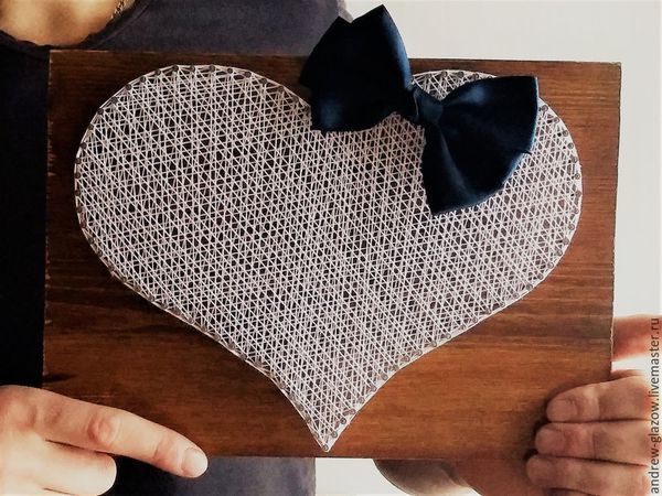 How to Make a String Art Heart | Livemaster - handmade