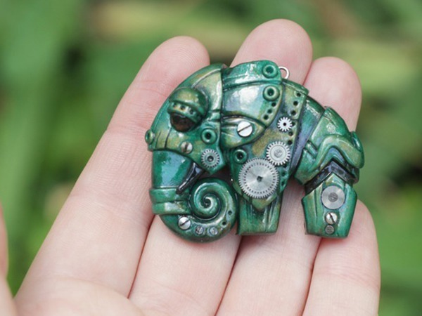 Лепим слона из полимерной глины в стилистике биомеханики | Ярмарка Мастеров - ручная работа, handmade