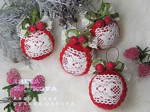 Делаем новогодние шары «Зимняя вишня» | Ярмарка Мастеров - ручная работа, handmade