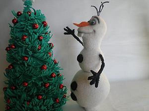 Мастер-класс: снеговик Олаф в технике сухого валяния | Ярмарка Мастеров - ручная работа, handmade