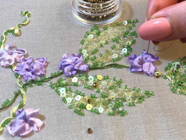Кутюрная вышивка лентами | Ярмарка Мастеров - ручная работа, handmade