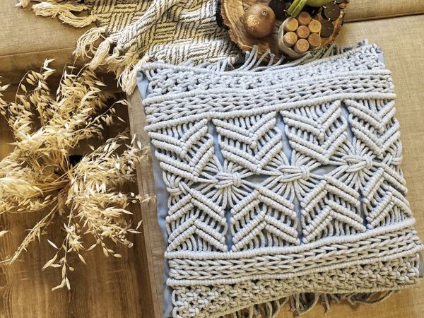 Макраме наволочка | Ярмарка Мастеров - ручная работа, handmade