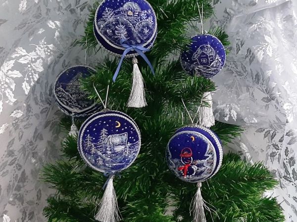 Коллекция новогодних шаров  «Ночь перед Рождеством» | Ярмарка Мастеров - ручная работа, handmade