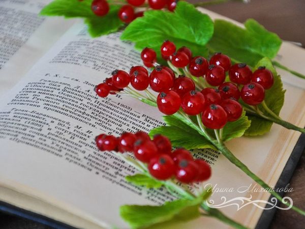 Create Red Currant Sprig Of Cold Porcelain | Livemaster - handmade