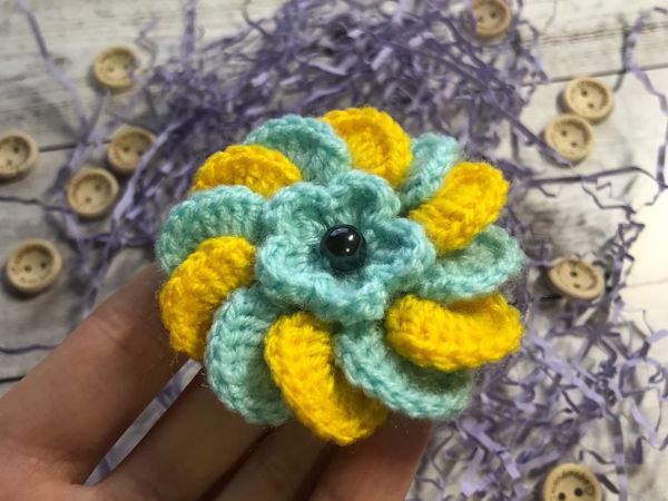 Мастер-класс: создаем вязаный цветок | Ярмарка Мастеров - ручная работа, handmade