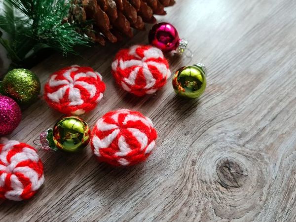 Рождественский леденец крючком | Ярмарка Мастеров - ручная работа, handmade