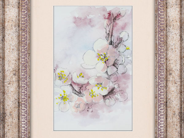 Simple and Stylish Painting of Cherry Flowers | Ярмарка Мастеров - ручная работа, handmade