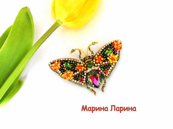 Создаем брошь «Цветочный мотылек» | Ярмарка Мастеров - ручная работа, handmade