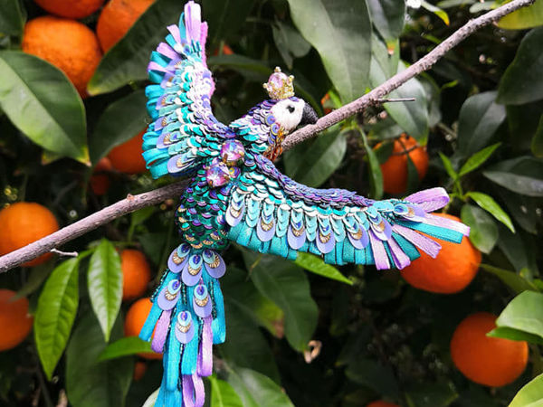 Видео броши «Королевский попугай» | Ярмарка Мастеров - ручная работа, handmade