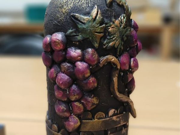 Декорируем бутылку под «Старую бочку с виноградной лозой» | Ярмарка Мастеров - ручная работа, handmade