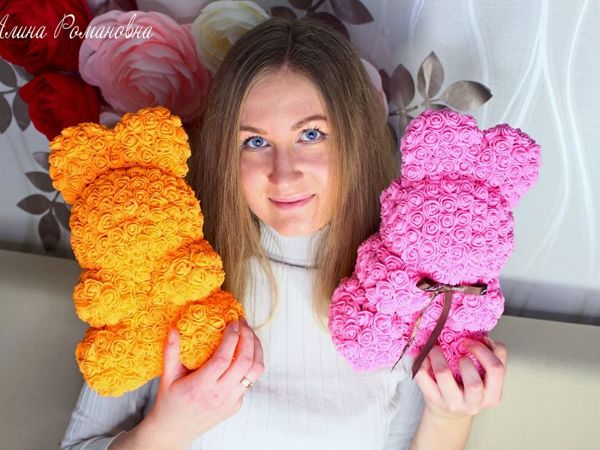 Видео мастер-класс: мастерим Зайчика из роз | Ярмарка Мастеров - ручная работа, handmade
