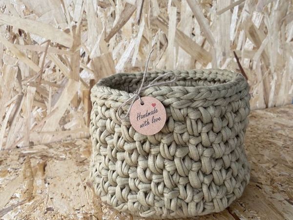 Корзина из трикотажной пряжи | Ярмарка Мастеров - ручная работа, handmade Корзина из трикотажной пряжи | Ярмарка Мастеров - ручная работа, handmade