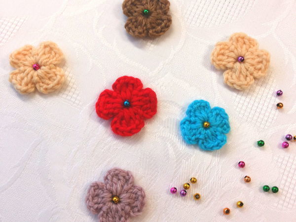 Как просто связать крючком цветочек | Ярмарка Мастеров - ручная работа, handmade