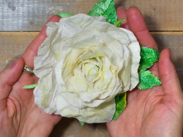 Ватная елочная игрушка «Роза» | Ярмарка Мастеров - ручная работа, handmade