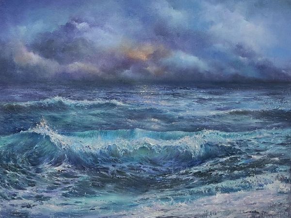 Мастер-класс по масляной живописи «Зимнее море» | Ярмарка Мастеров - ручная работа, handmade