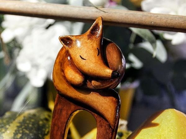 Шпилька «Лиса» | Ярмарка Мастеров - ручная работа, handmade