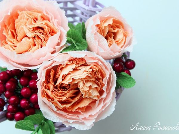 Making David Austin Roses From Corrugated Paper | Livemaster - handmade