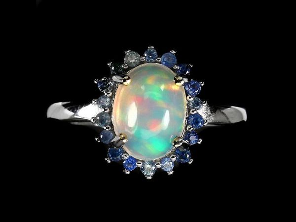 Серебряное кольцо с опалом, размер 18,5 | Ярмарка Мастеров - ручная работа, handmade