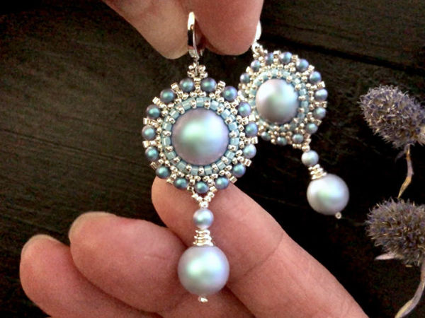 Создаем серьги из бисера и жемчуга Swarovski! | Ярмарка Мастеров - ручная работа, handmade