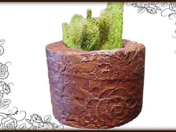 Video Tutorial: Pot with Ornament of Tile Glue/Cement | Livemaster - handmade