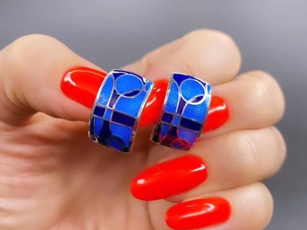 Серебряные украшения с эмалью | Ярмарка Мастеров - ручная работа, handmade